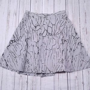 Monki Gray Black Mesh Marble Skater Skirt Size XS